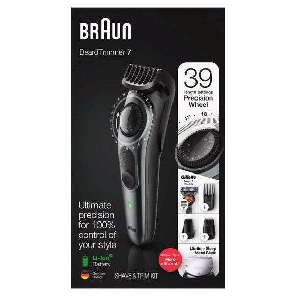 Beard Trimmer BT7220 Hair Clipper for Men 39 Length Settings BlackGrey Metal